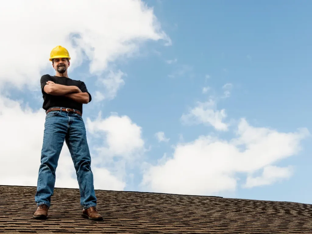 commercial roofing contractor Lake Wallenpaupack staff standing on the roof