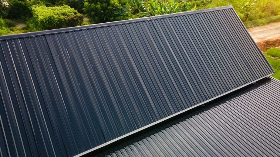 black zinc roof is already installed